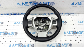 Steering wheel with buttons Lexus CT200h 11-17 leather black, gray stitching, scratches, worn