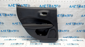 Door trim card rear left Jeep Compass 17- black plastic, insert black leather, armrest black leather, orange stitching
