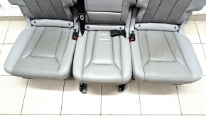 Rear row of seats 2nd row Audi Q7 16 - grey leather, perforated, dented leather, needs cleaning, scratches, worn