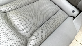 Rear row of seats 2nd row Audi Q7 16 - grey leather, perforated, dented leather, needs cleaning, scratches, worn