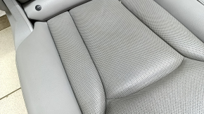 Rear row of seats 2nd row Audi Q7 16 - grey leather, perforated, dented leather, needs cleaning, scratches, worn
