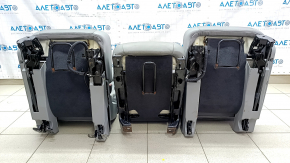 Rear row of seats 2nd row Audi Q7 16 - grey leather, perforated, dented leather, needs cleaning, scratches, worn