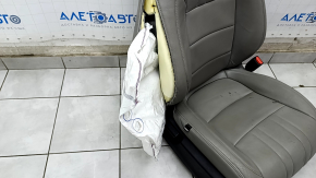 Passenger seat Honda Accord 18-22 without airbag, manual, gray leather, heated, shot, worn, dry-cleaned