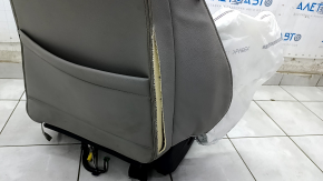 Passenger seat Honda Accord 18-22 without airbag, manual, gray leather, heated, shot, worn, dry-cleaned