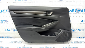 Door trim card front left Honda Accord 18-22 black leather, wood insert, worn