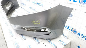 Bare front bumper Honda Accord 18-20 without parking sensors, silver, scratches, pressed, cracks in fasteners