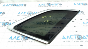 Window blind glass rear right Audi Q5 80A 18- with chrome molding, seal defect