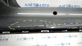 Rear bare bumper Ford Fusion mk5 13-18 for parking sensors, graphite, dented, crack, scratches, broken fasteners, missing fragment