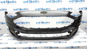 Front bare bumper Ford Fusion mk5 17-18 without parking sensors, graphite, cracks in the lower grille, scratches, bumps, sand