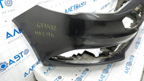 Front bare bumper Ford Fusion mk5 17-18 without parking sensors, graphite, cracks in the lower grille, scratches, bumps, sand