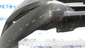 Front bare bumper Ford Fusion mk5 17-18 without parking sensors, graphite, cracks in the lower grille, scratches, bumps, sand
