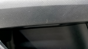 Door trim card rear left Ford Fusion mk5 17-20 black with gray insert, cloth, leather armrest, gray molding, scratches, missing plug