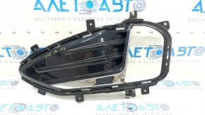 Front bumper grille left Ford Edge 19- under fog lights, with chrome molding, sand