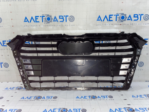 Radiator grille assembly Audi A4 B9 17-19 without emblem, without parking sensors light chrome