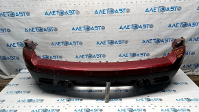 Front bumper bare 2 parts Jeep Patriot 11-17 red PRP, crack, worn