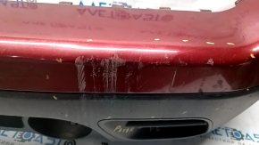 Front bumper bare 2 parts Jeep Patriot 11-17 red PRP, crack, worn