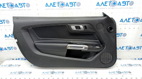 Door trim card front left Ford Mustang mk6 15- black, insert black cloth, armrest leather black, scratches, plastic turned white, broken, broken fastening