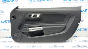 Door trim card front right Ford Mustang mk6 15- black, insert black cloth, armrest leather black, plastic turned white, broken