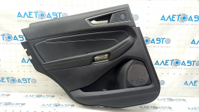 Door trim card rear left Ford Edge 19-23 black Titanium, insert and armrest black leather, white stitching