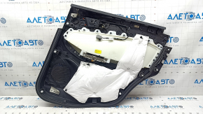 Door trim card rear left Ford Edge 19-23 black Titanium, insert and armrest black leather, white stitching