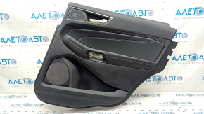 Door trim card rear right Ford Edge 19-23 black Titanium, insert and armrest black leather, white stitching, scratch
