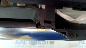 Door trim card front left Ford Mustang mk6 15- black, insert black cloth, armrest leather black, scratches, plastic turned white, broken, broken fastening