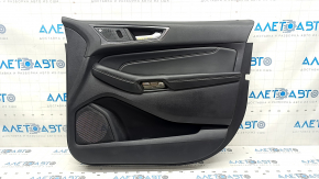 Door trim card front right Ford Edge 19-23 black Titanium, insert and armrest black leather, white stitching, for Bang & Olufsen music, scratch