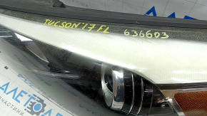 Headlight front left bare Hyundai Tucson 16-18 halogen, with mount and overlay, for polishing, spider web