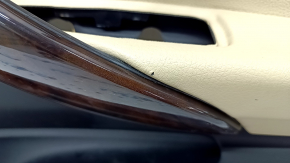 Door trim card front right BMW 3 F30 12-18 black, wood trim, beige leather insert, with gray molding and backlight, scratches