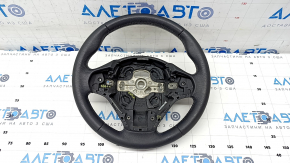 Bare steering wheel BMW 3 F30 12-18 leather black, Sport under petals without heating, worn, scratches, torn fastening