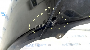 Bare rear bumper BMW 3 F30 16-18 for parking sensors, black, pressed, scratches, broken mount,