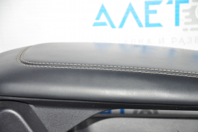 Console central armrest Ford Mustang Mach-E 21-23 leather black with gray stitching, scuffs
