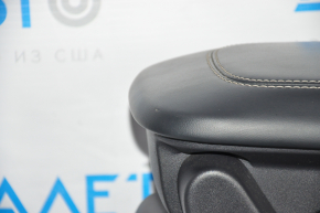 Console central armrest Ford Mustang Mach-E 21-23 leather black with gray stitching, scuffs