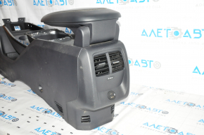 Console central armrest Ford Mustang Mach-E 21-23 leather black with gray stitching, scuffs