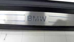 Door sill trim front right outer BMW 3 F30 12-18 black with chrome, scratches, bumps