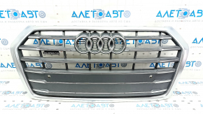 Radiator grill Audi Q5 80A 18-20 complete, with emblems, chrome, for parking sensors, sand, chips, chrome swelled