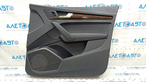 Door trim card front right Audi Q5 80A 18-20 black, with wood insert, black armrest, scratches