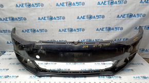 Bare front bumper VW Jetta 11-14 USA black LC9X, cracks, broken fasteners, rubbed