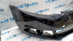 Bare front bumper VW Jetta 11-14 USA black LC9X, cracks, broken fasteners, rubbed
