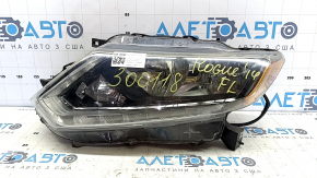 Headlight front left Nissan Rogue 14-16 bare halogen, broken fasteners, for polishing, TAIWAN