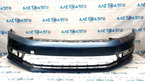 Bare front bumper VW Jetta 15-18 USA blue, pressed, crack in mount
