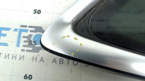 Rear left blind window glass Audi Q5 80A 18- with chrome molding, scratches on chrome, seal defect