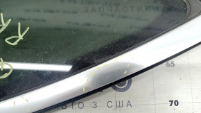 Window blind glass rear right Audi Q5 80A 18- with chrome molding, scratches on chrome, seal defect