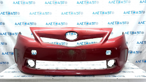 Front bumper bare Toyota Prius V 12-14 prerest, red, scratches