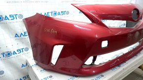 Front bumper bare Toyota Prius V 12-14 prerest, red, scratches