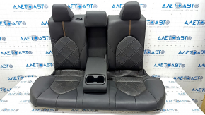 Rear row of seats 2nd row Toyota Camry v70 18 - leather black with brown, perforation, for dry cleaning, cracks, rusty at the bottom