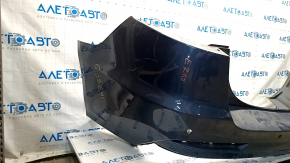Rear bumper bare Ford Fusion mk5 19-20 blue, for 4 parking sensors without Park Assist, cracked