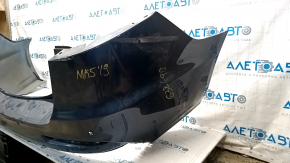 Rear bumper bare Ford Fusion mk5 19-20 blue, for 4 parking sensors without Park Assist, cracked