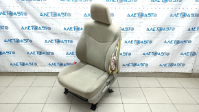 Driver's seat Toyota Prius V 12-17 without airbag, mechanical + electric, beige velour, shot, plastic turned white, for dry cleaning