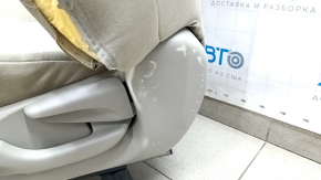 Driver's seat Toyota Prius V 12-17 without airbag, mechanical + electric, beige velour, shot, plastic turned white, for dry cleaning